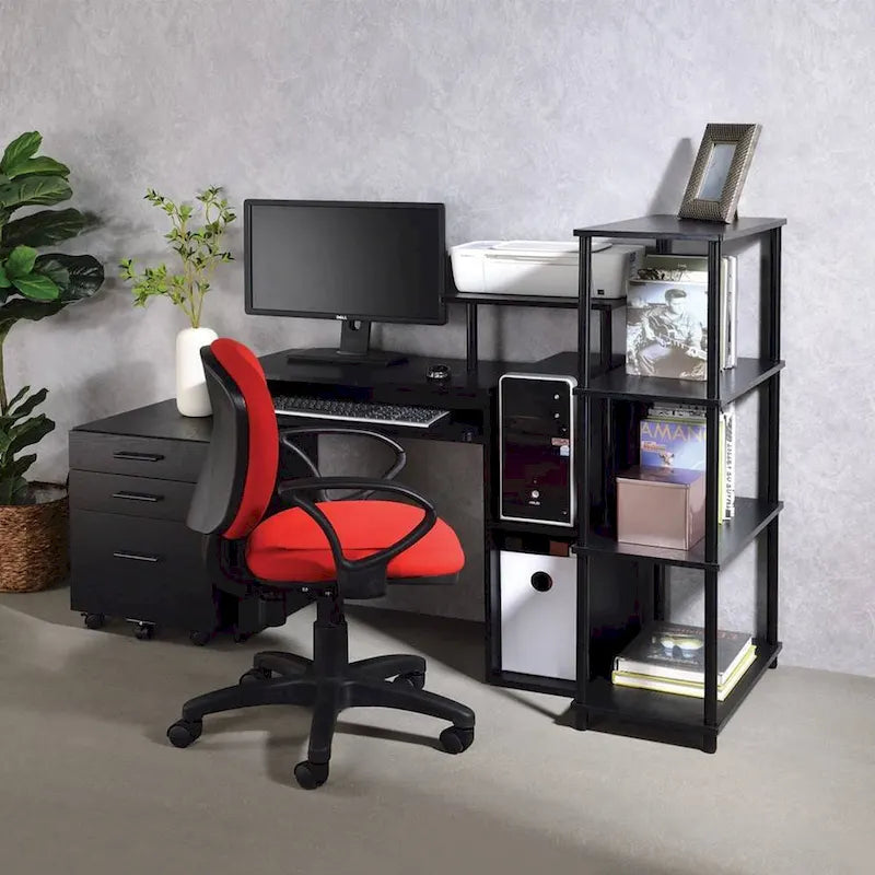 Wooden Computer Desk with Keyboard Tray