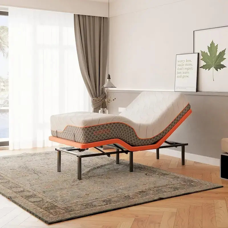 ESHINE Adjustable Bed Frame - 12 inch Hybrid Memory Foam Mattress 3000 Series