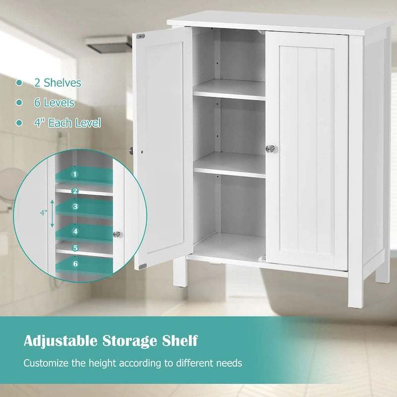 Meuble bas de salle de bain en bois, meuble de rangement sur pied