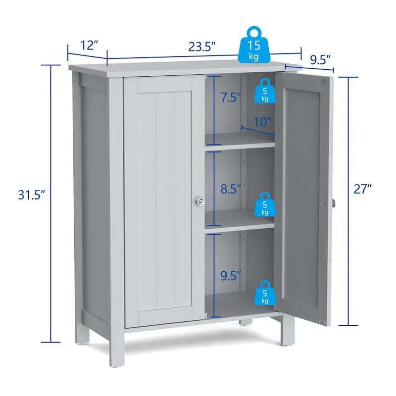 Meuble bas de salle de bain en bois, meuble de rangement sur pied