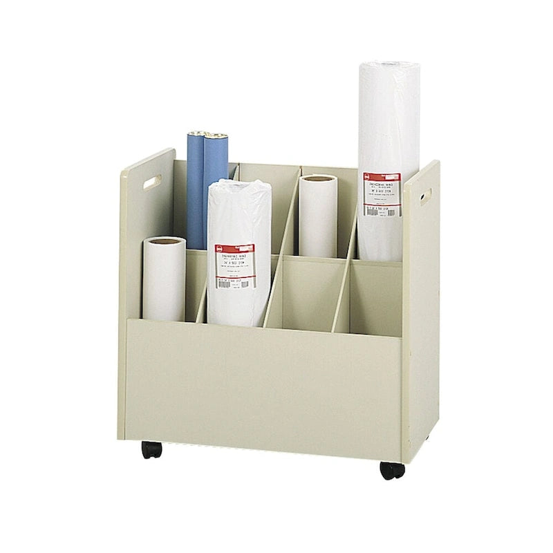 8-Compartment Mobile Roll File Large Document Organizer