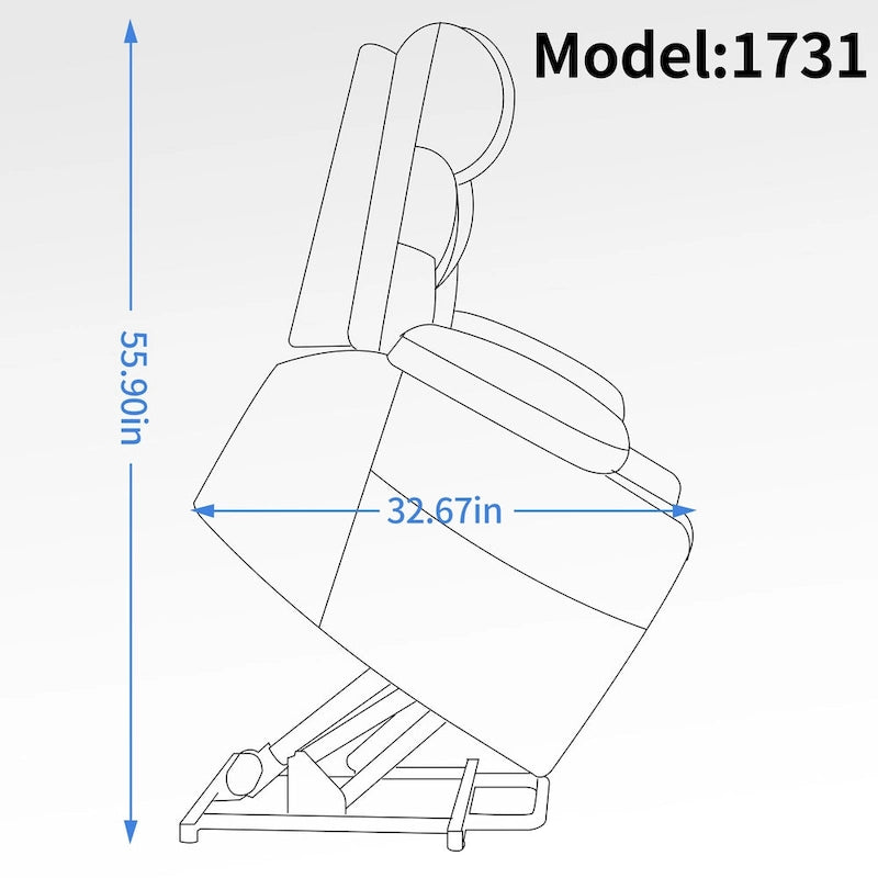 Okin motor Up to 350 LBS Chenille Power Lift Recliner Chair, Heavy Duty Motion Mechanism with 8-Point Vibration Massage and Lumb