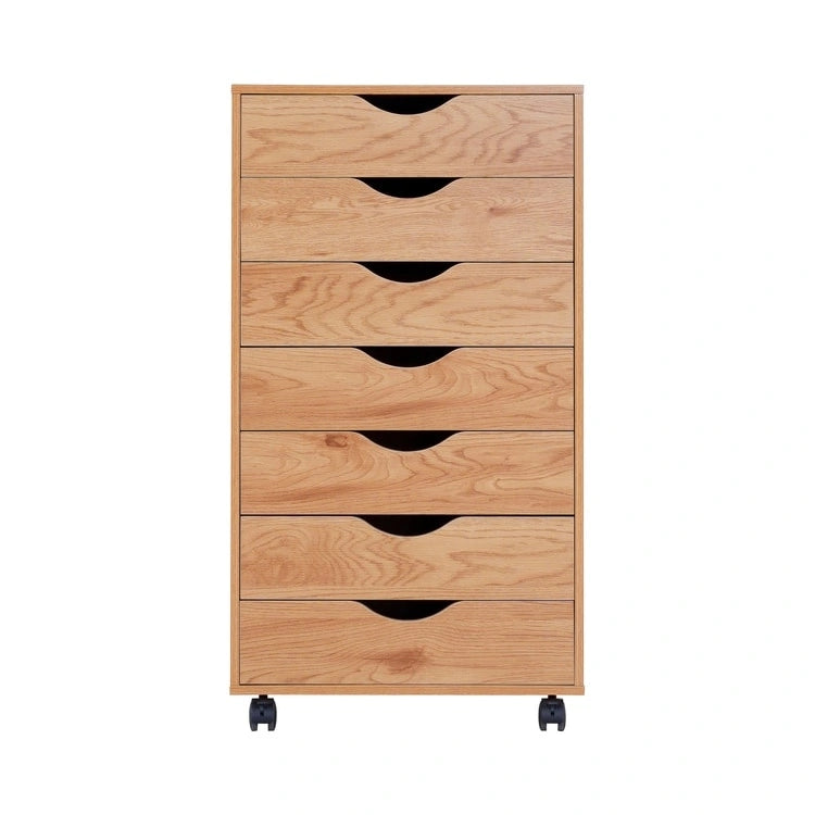 Meuble de rangement à 7 tiroirs en bois pour le bureau à domicile, classeur mobile, meuble de rangement mobile, tiroir de classement