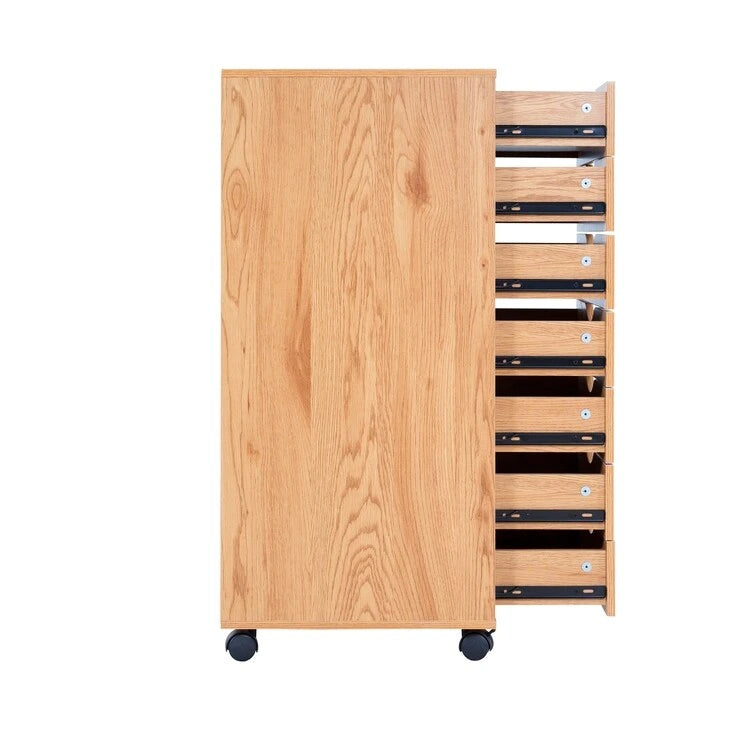 Meuble de rangement à 7 tiroirs en bois pour le bureau à domicile, classeur mobile, meuble de rangement mobile, tiroir de classement