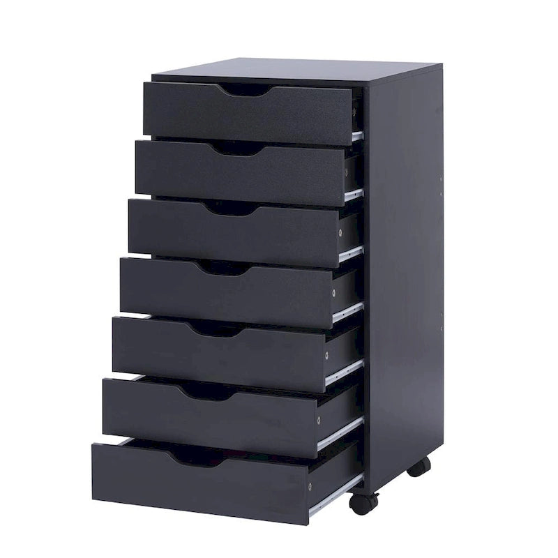 Meuble de rangement à 7 tiroirs en bois pour le bureau à domicile, classeur mobile, meuble de rangement mobile, tiroir de classement