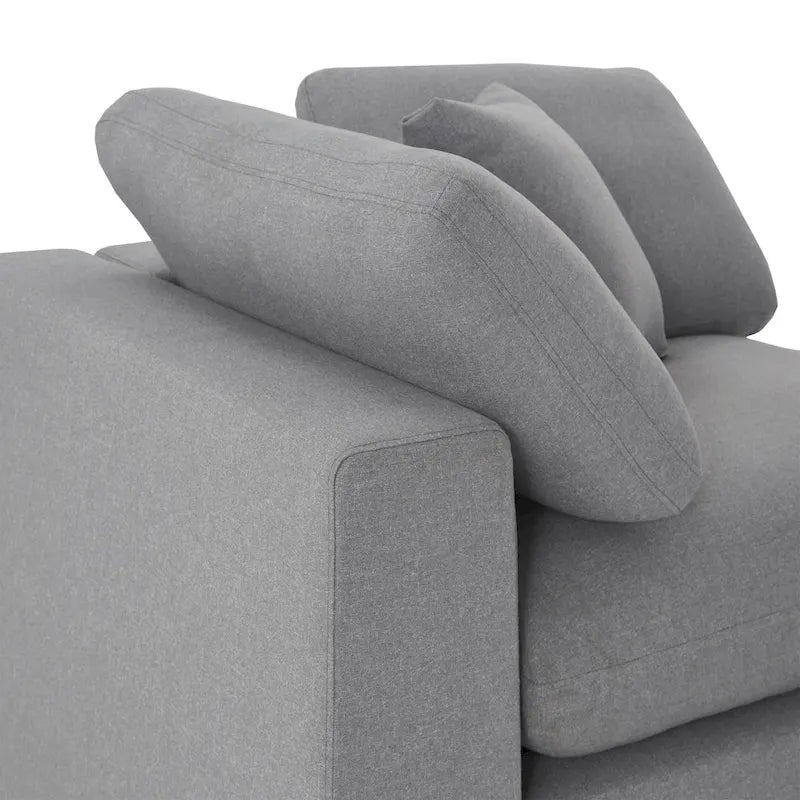 Anka Grey Linen Down Fill U-shaped Sectional Sofa by iNSPIRE Q Modern