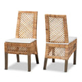 Argos Modern Bohemian Natural Brown Rattan 2-Piece Dining Chair Set