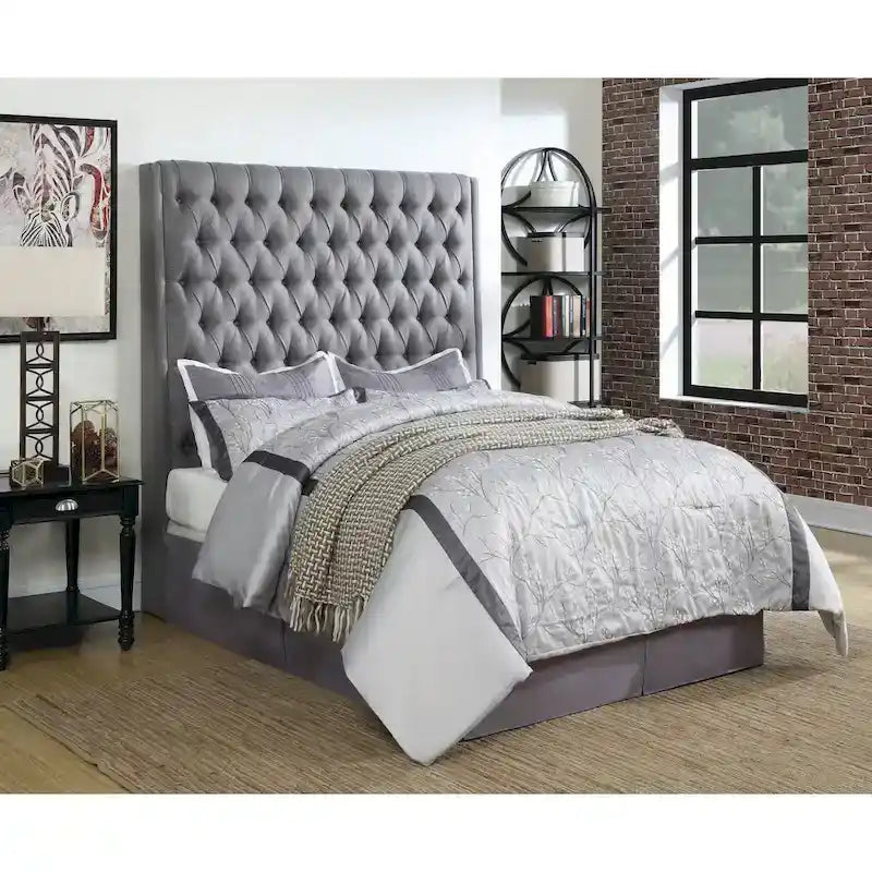 Leiden Button-tufted Upholstered Tall Headboard