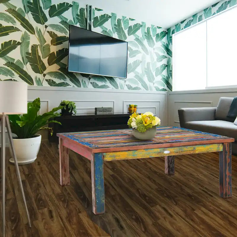 Chic Teak Square Coffee Table made from Recycled Teak Wood Boats