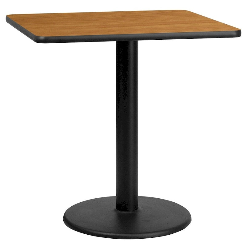 30 Square Laminate Table Top with 18 Round Table Height Base - 30W x 30D x 31.125H - 30W x 30D x 31.125H