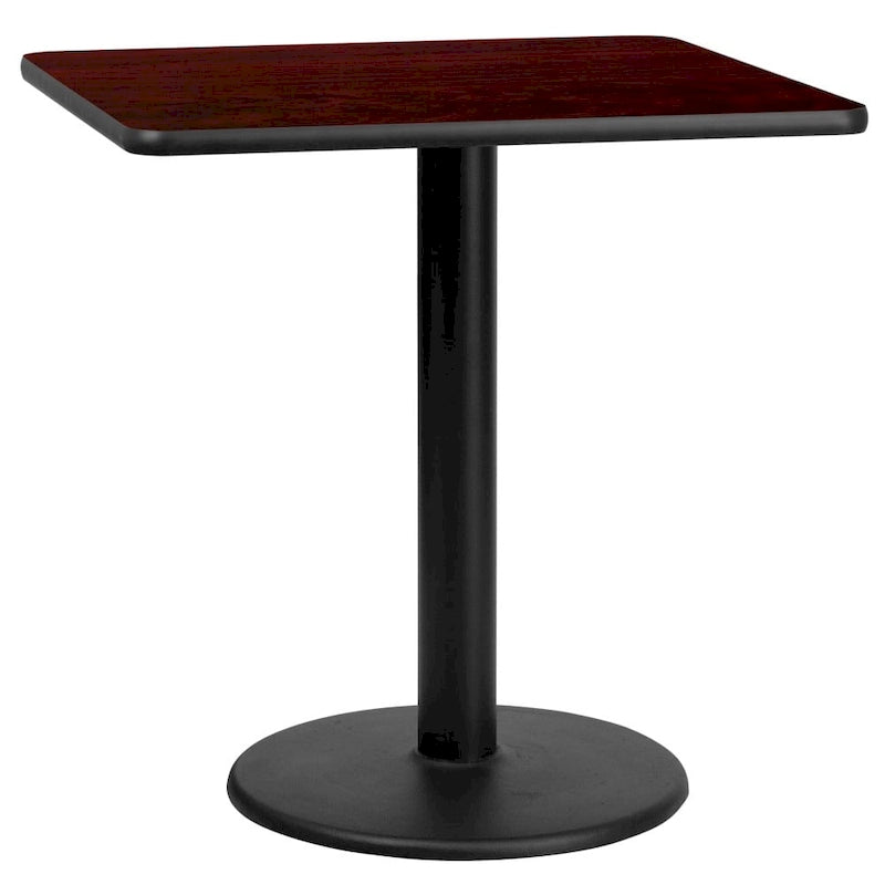 30 Square Laminate Table Top with 18 Round Table Height Base - 30W x 30D x 31.125H - 30W x 30D x 31.125H