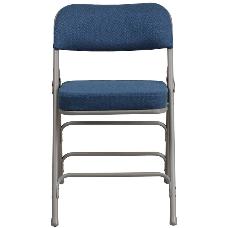 2 Pack Curved Triple Braced & Hinged Fabric Upholstered Metal Folding Chair