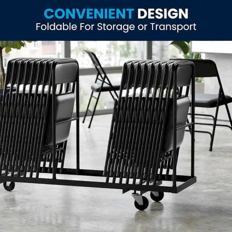 Set of 2 Metal Folding Chairs with Padded Seats