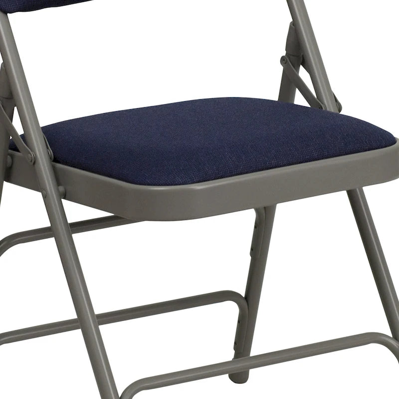 Set of 2 Metal Folding Chairs with Padded Seats