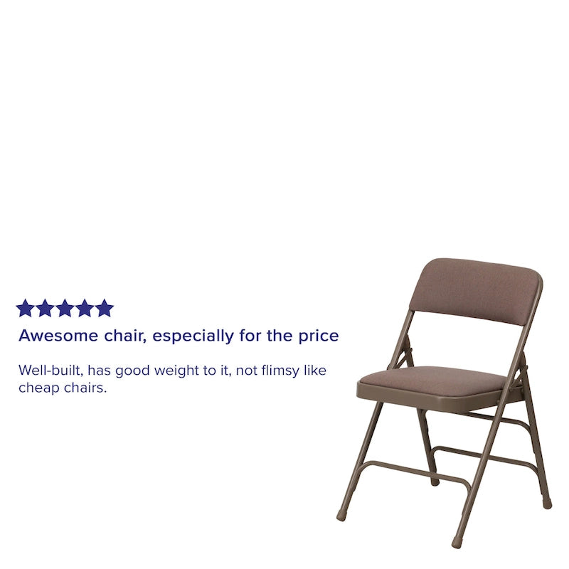 Set of 2 Metal Folding Chairs with Padded Seats