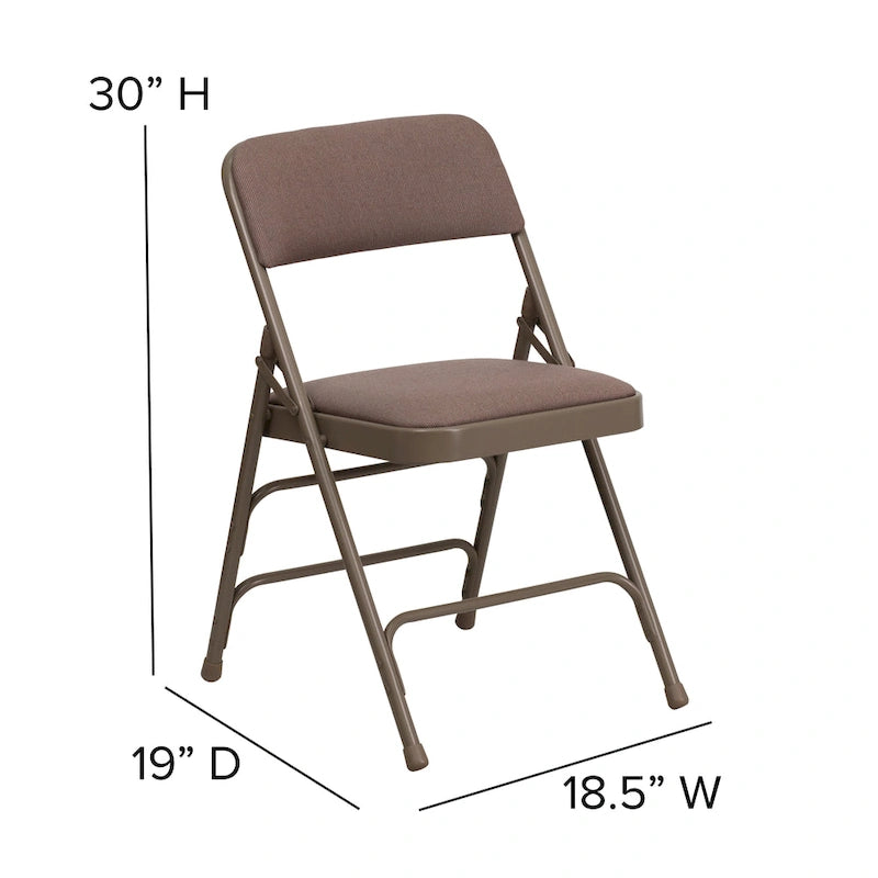 Set of 2 Metal Folding Chairs with Padded Seats