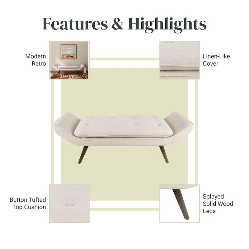 Newcastle Fabric Tufted Bench