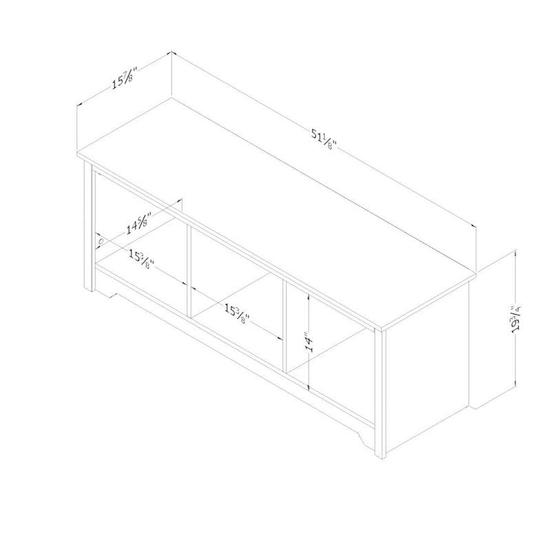 South Shore Vito Cubby Storage Bench