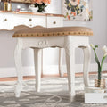 Gabrielle Traditional French Country Upholstered Vanity Ottoman