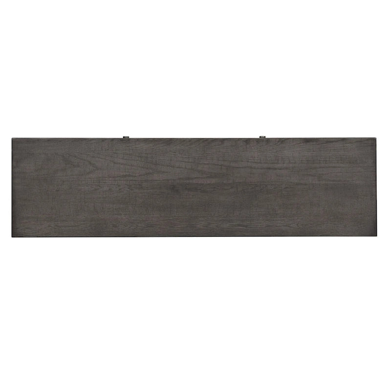 Modern Farmhouse Dusty Charcoal Distressed 66 Inch Entertainment Console