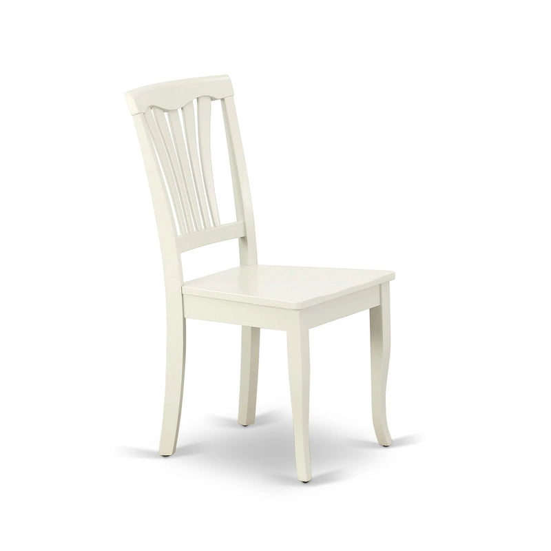East West Furniture Dining Room Furniture Set- an Oval Kitchen Table and Wooden Seat Dining Chairs, Linen White(Pieces Option)