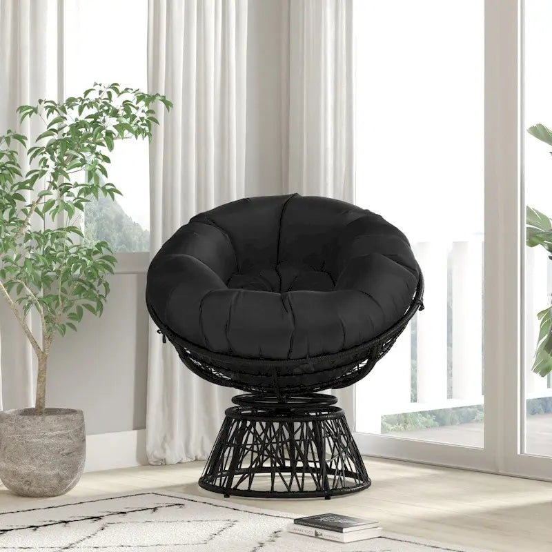 Papasan Swivel Patio Lounge Chair