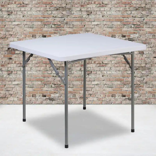 2.81-Foot Square Plastic Folding Table - Card Table/Game Table