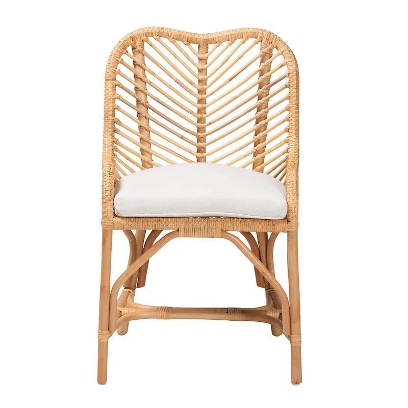 Arween Modern Bohemian Natural Brown Rattan Dining Chair