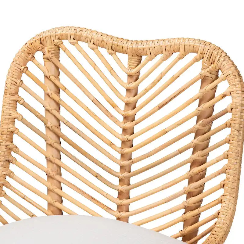 Arween Modern Bohemian Natural Brown Rattan Dining Chair