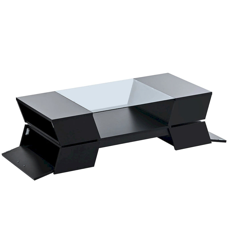 Merax Geometric Style Cocktail Table with Great Storage Capacity