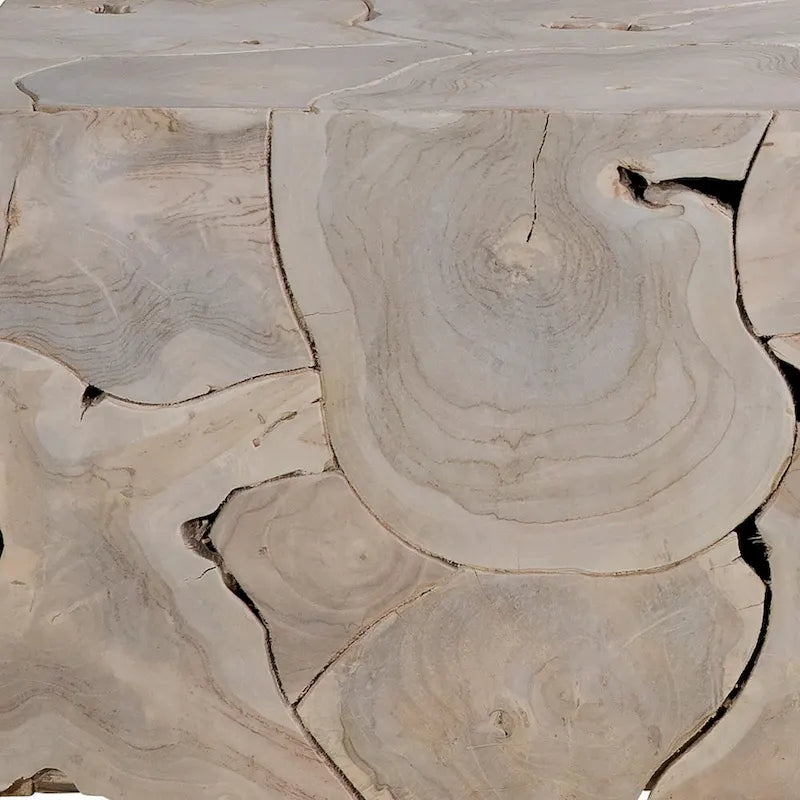 Scarlett 55-inch Rectangular Bleached Teak Root Solid Bench