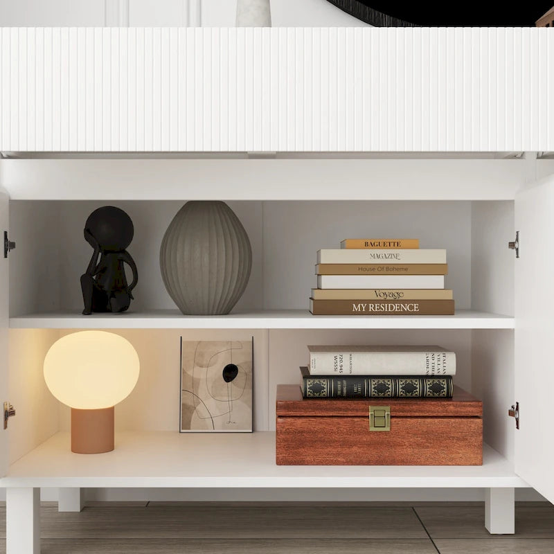 Étagère Vitrine Buffet Laqué Organiseur Polyvalent