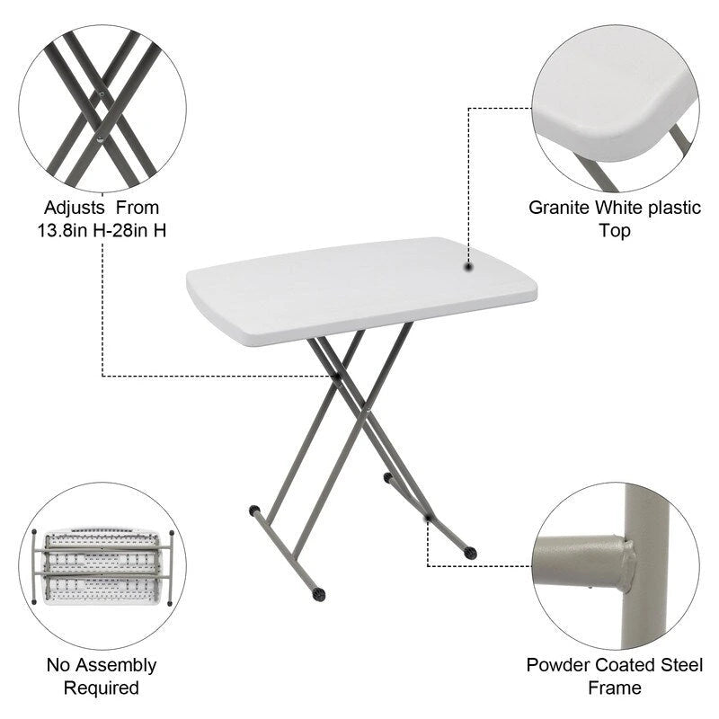 Karlhome 30 HDPE Adjustable Folding Table