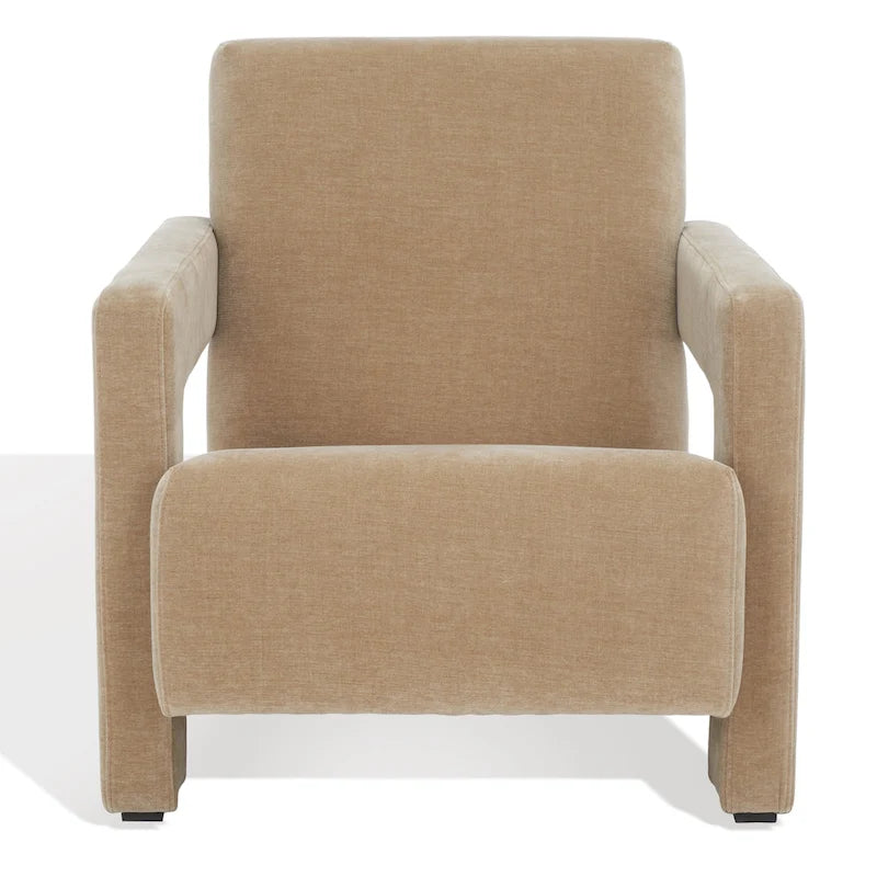 SAFAVIEH Couture Joffrette Modern Velvet Accent Chair - 27 In. W x 35 In. D x 30 In. H - 27Wx35Dx30H