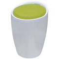 vidaXL Stool White and Green Faux Leather