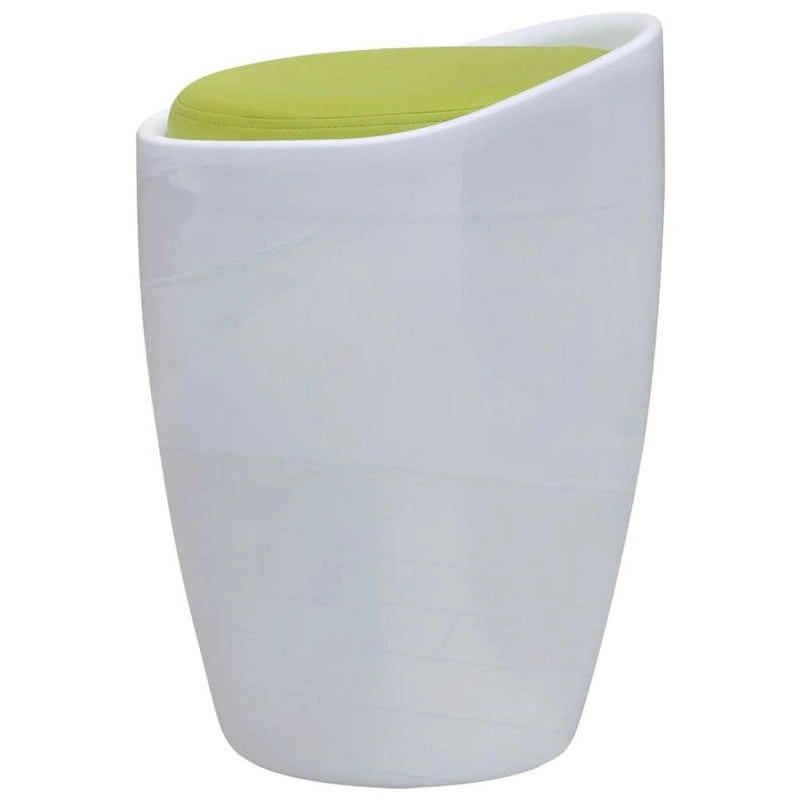vidaXL Stool White and Green Faux Leather