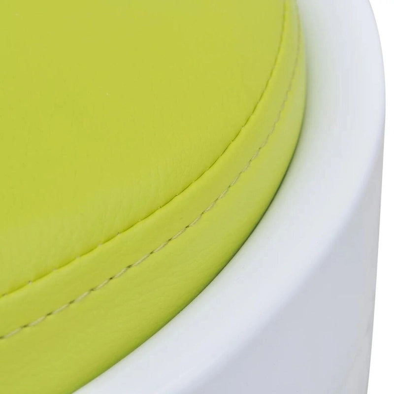 vidaXL Stool White and Green Faux Leather