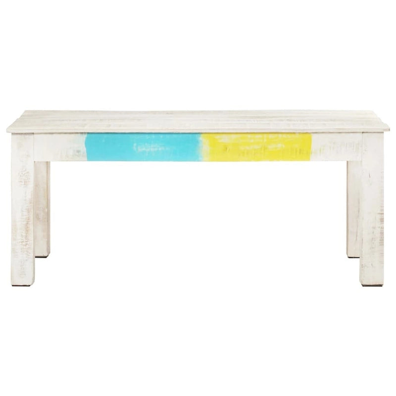 vidaXL Coffee Table White 43.3x23.6x17.7 Solid Mango Wood