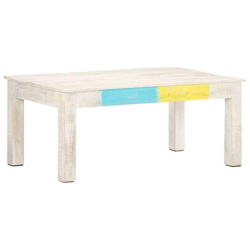 vidaXL Coffee Table White 43.3x23.6x17.7 Solid Mango Wood