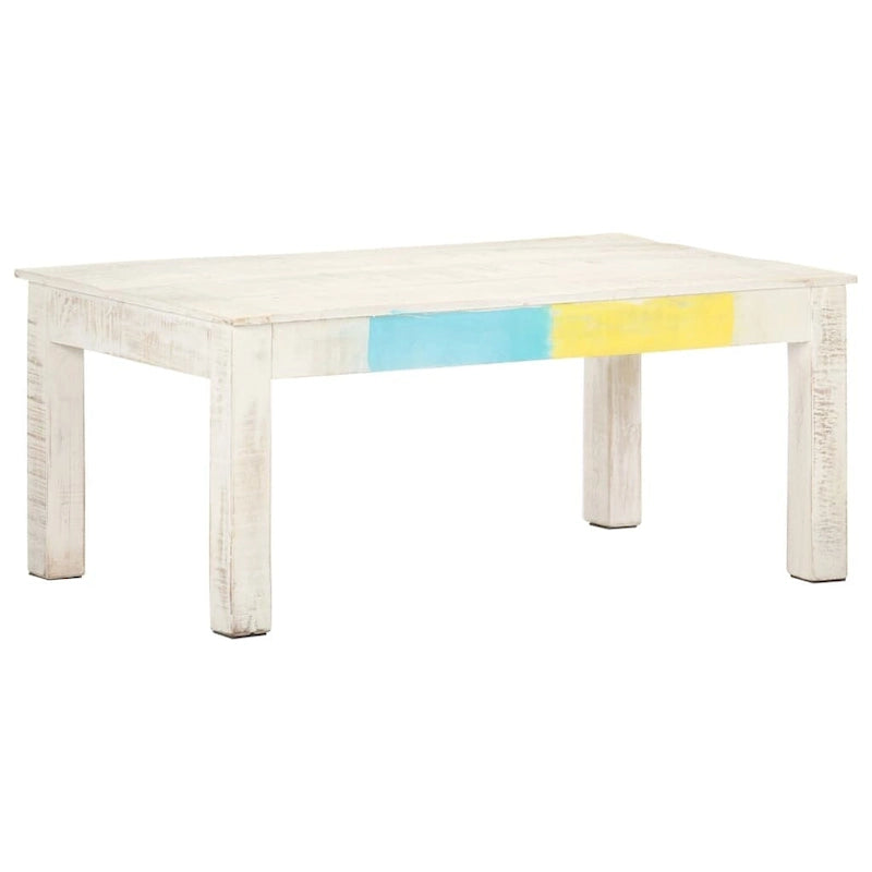 vidaXL Coffee Table White 43.3x23.6x17.7 Solid Mango Wood