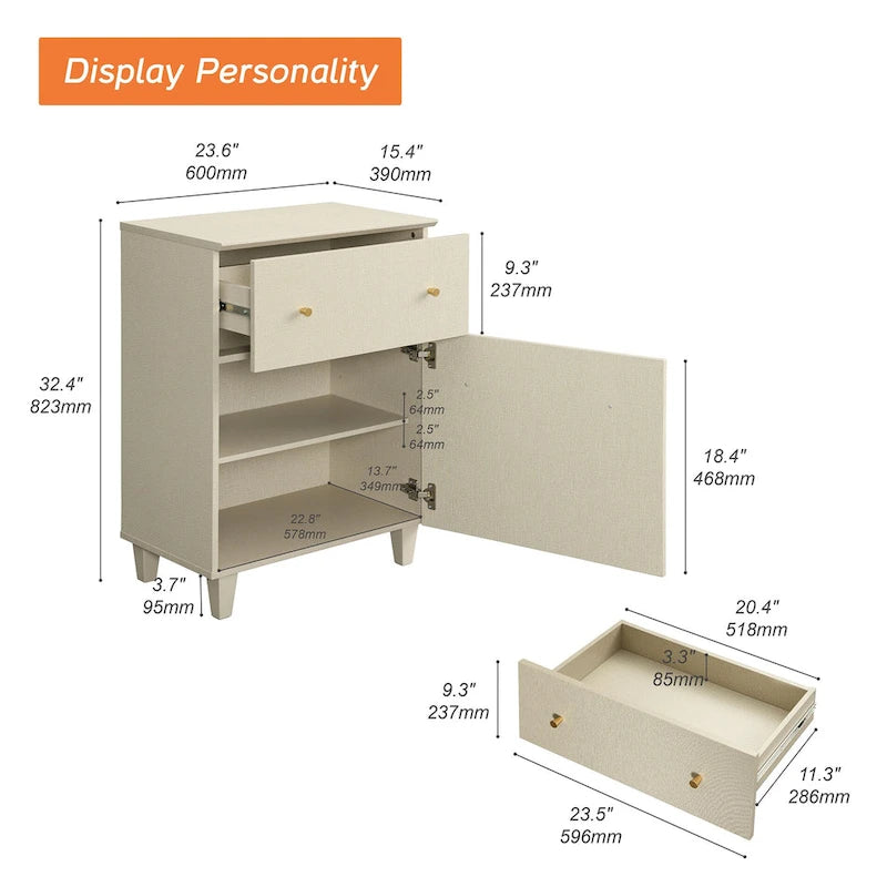 Buffet de rangement avec tiroir et porte pour cuisine, salle à manger