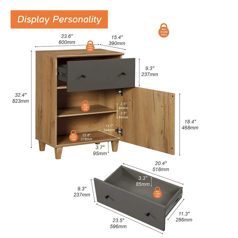Buffet de rangement avec tiroir et porte pour cuisine, salle à manger