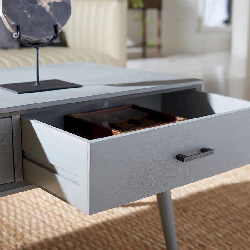 SAFAVIEH Sister Mid-Century 2-Drawer Coffee Table - 37.8 W x 19 L x 17.8 H - 38Wx19Dx18H