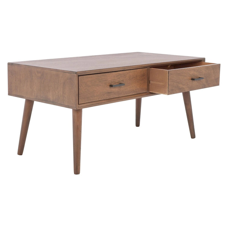 SAFAVIEH Sister Mid-Century 2-Drawer Coffee Table - 37.8 W x 19 L x 17.8 H - 38Wx19Dx18H