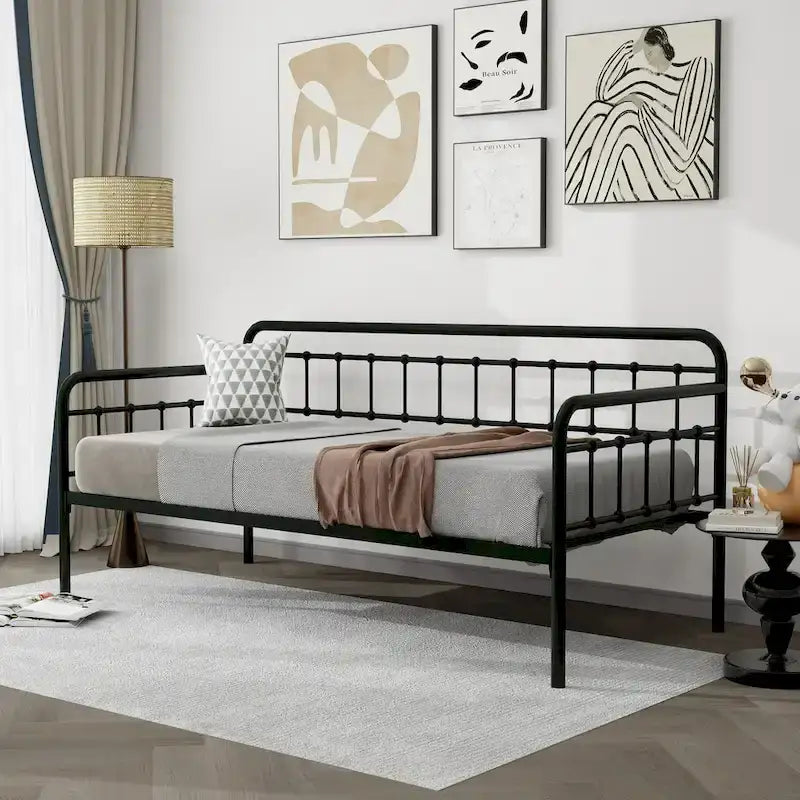 Alazyhome Daybed Metal Bed Frame / Sofa Bed / Living Guest Room