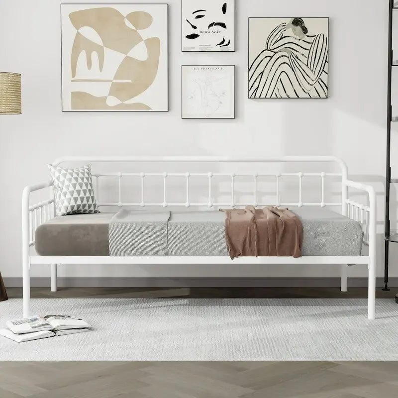 Alazyhome Daybed Metal Bed Frame / Sofa Bed / Living Guest Room