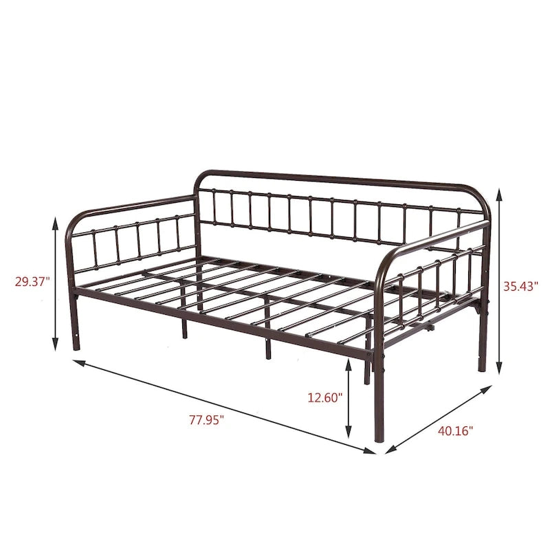 Alazyhome Daybed Metal Bed Frame / Sofa Bed / Living Guest Room