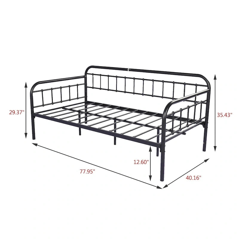 Alazyhome Daybed Metal Bed Frame / Sofa Bed / Living Guest Room