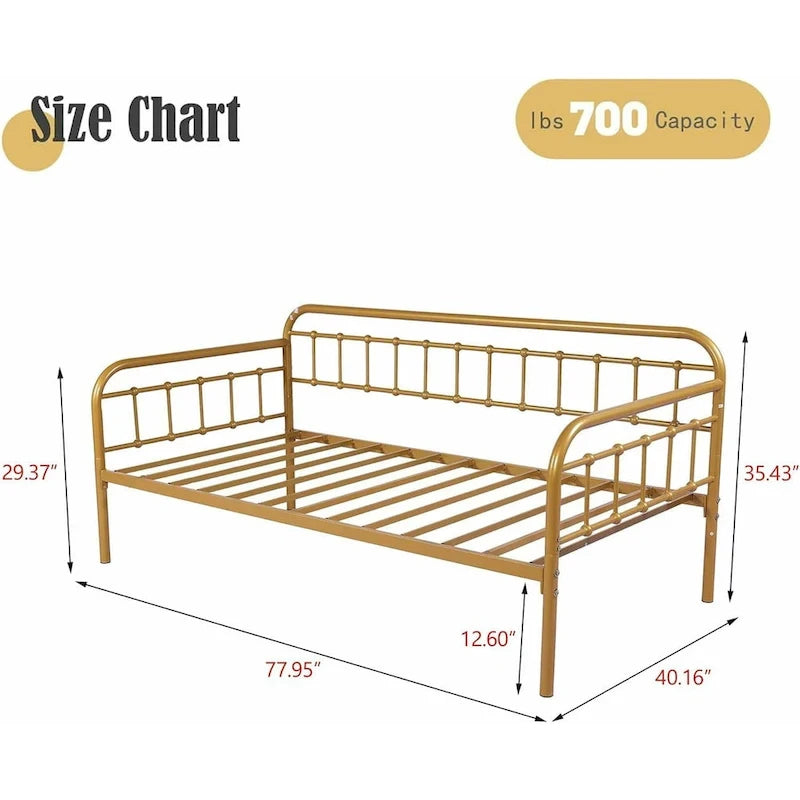 Alazyhome Daybed Metal Bed Frame / Sofa Bed / Living Guest Room