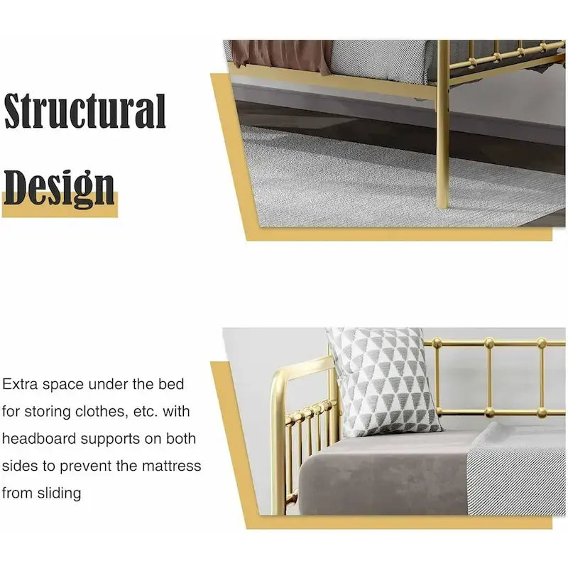 Alazyhome Daybed Metal Bed Frame / Sofa Bed / Living Guest Room